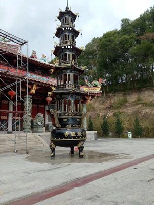 興隆法器 寶鼎價格 寺廟定制銅寶鼎 溫州五層鐵寶鼎 道觀九層鐵寶鼎