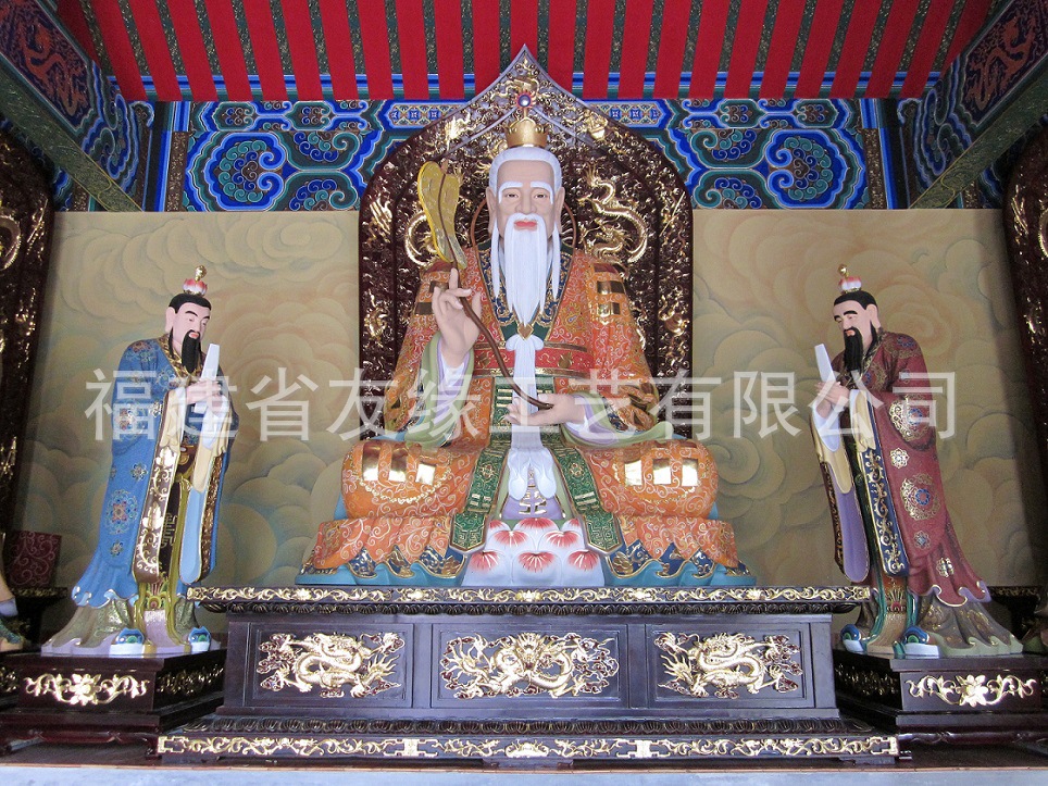 【專業生產 道教三清祖師 天然生漆工藝彩繪 太上老君道教神像批發】價格,廠家,圖片,漆器工藝品,福建省友緣工藝-