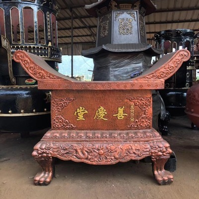 元寶桌 廠家供應寺廟元寶桌 祠堂樟木雕刻元寶桌 道觀元寶桌 露天大型鑄鐵供桌